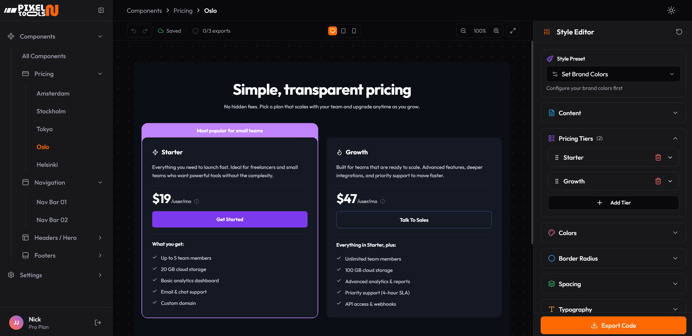 PixelnTools Builder Interface
